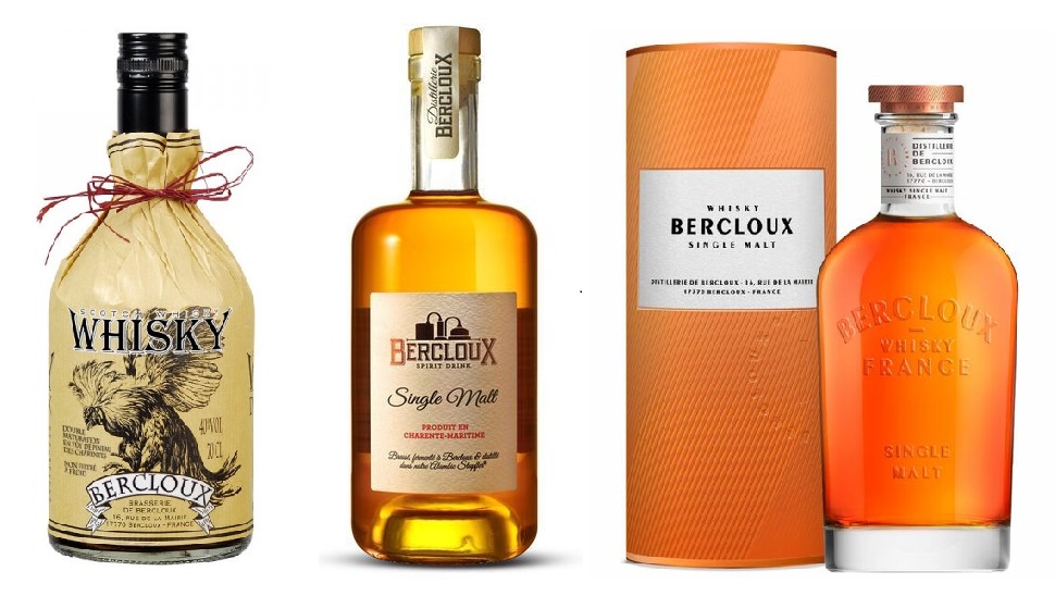 L'évolution du whisky Bercloux. A gauche, la version de 2008 puis à droite, la version des Bienheureux